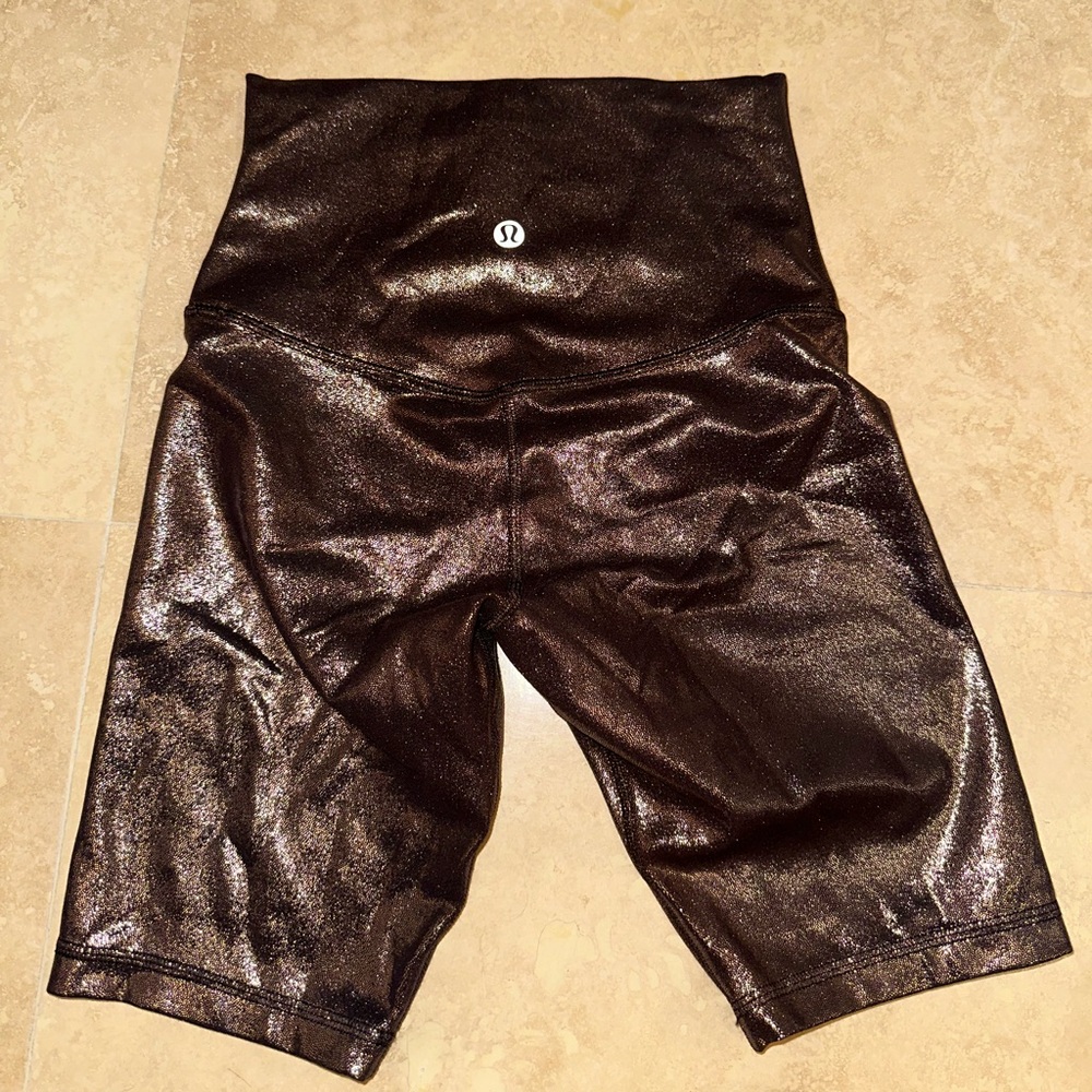 LULULEMON ALIGN SHORT 8” SHIMMERY CHOCOLATE BROWN SIZE 2